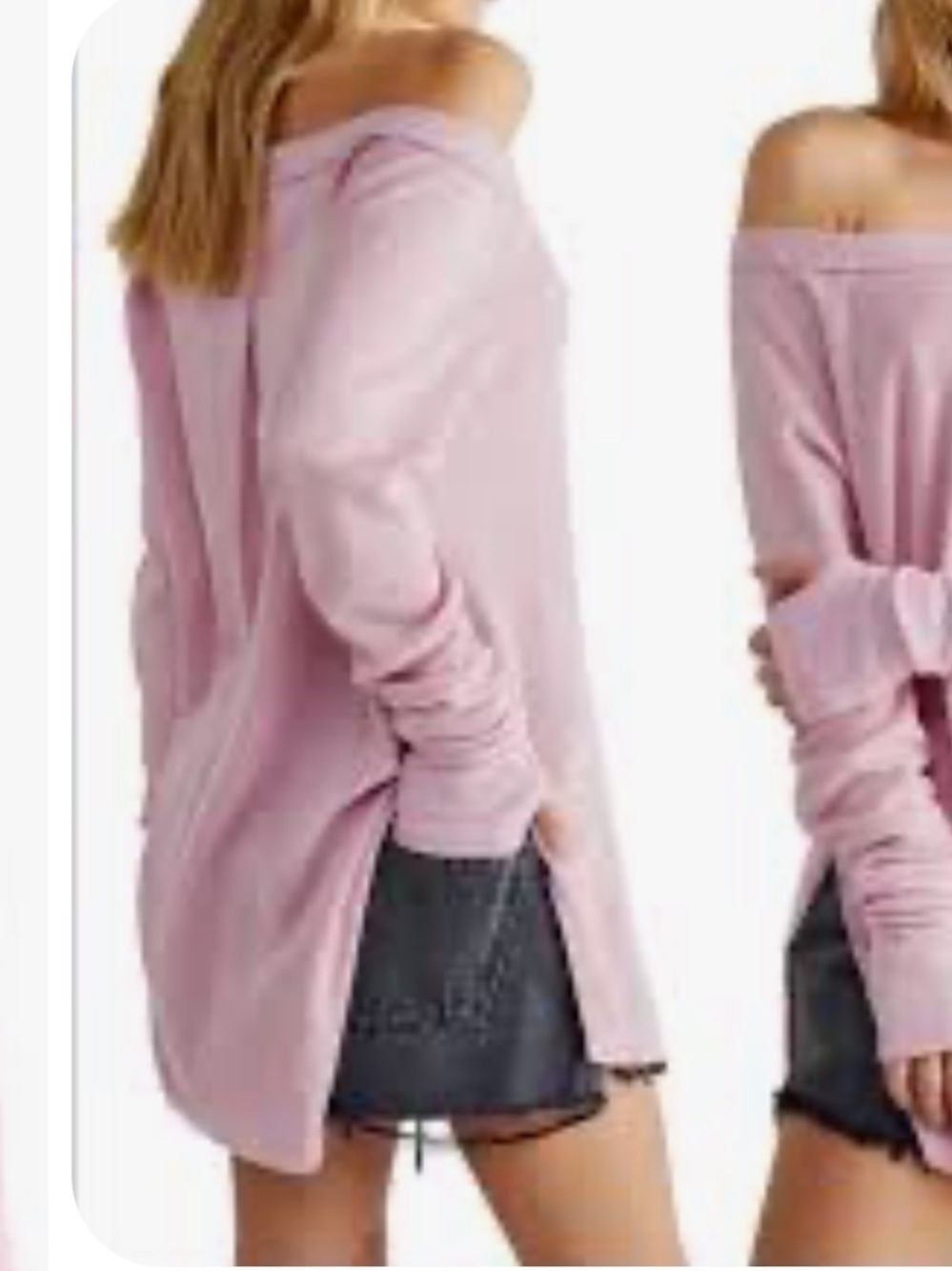 Free People Pink mink tink long sleeve tunic